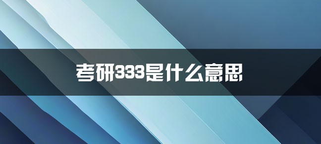 考研333是什么意思