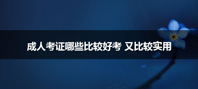 成人考证哪些比较好考又用 适合女孩考的
